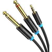 Аудио-кабель Vention BACBG mini-jack 3.5мм (тато) - 2 x jack 6.35мм (тато) 1.5м Black