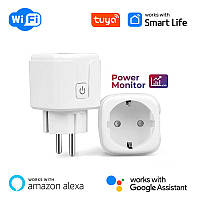 Розумна Wi-Fi розетка 20 А | Tuya | Smart Life | Лічильник електроенергії