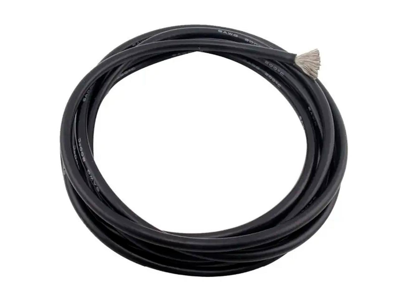 Силіконовий дріт 6 AWG 1 м (чорна)