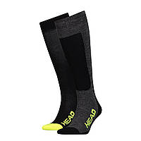 Носки Head Unisex Ski Kneehigh 2-pack 35-38 gray/black/yellow 791003001-817