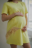 Однотонна легка сукня для вагітних і годуючих мам жовта 42, фото 5