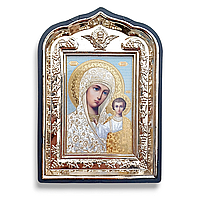 Икона "Казанская" Пресвятой Богородицы, лик 6х9, в пластиковой черной рамке