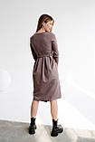 Сукня для вагітних і годуючих прилеглого силуету бавовняна з секретом годування колір мокко 42, фото 4