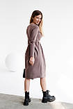Сукня для вагітних і годуючих прилеглого силуету бавовняна з секретом годування колір мокко 42, фото 5