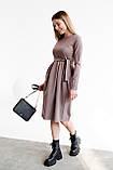 Сукня для вагітних і годуючих прилеглого силуету бавовняна з секретом годування колір мокко 42, фото 7