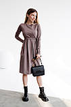 Сукня для вагітних і годуючих прилеглого силуету бавовняна з секретом годування колір мокко 42, фото 9