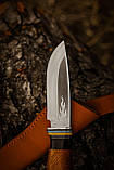 Ніж ручної роботи «Вогненний #1» зі шкіряними піхвами 95Х18/58 HRC., фото 2