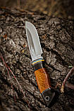Ніж ручної роботи «Вогненний #1» зі шкіряними піхвами 95Х18/58 HRC., фото 4