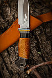 Ніж ручної роботи «Вогненний #1» зі шкіряними піхвами 95Х18/58 HRC., фото 3