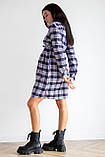 Фіолетова сукня - сорочка у клітинку для вагітних і годуючих мам бавовняна 42, фото 5