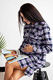 Фіолетова сукня - сорочка у клітинку для вагітних і годуючих мам бавовняна 42, фото 7