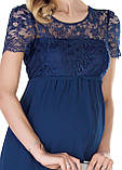 Синя сукня для вагітних, майбутніх мам з мереживом, фото 5