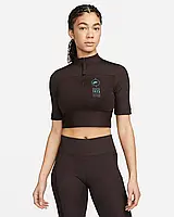 Urbanshop com ua Спортивний топ жіночий Nike Sportswear Women's Ribbed Short-Sleeve Top (FJ5253-220) РОЗМІРИ