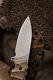 Ніж ручної роботи «Shrapnel #1» з піхвами з кайдекса нескладний N690/61 HRC., фото 2