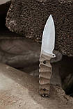 Ніж ручної роботи «Shrapnel #1» з піхвами з кайдекса нескладний N690/61 HRC., фото 5
