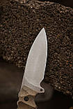 Ніж ручної роботи «Shrapnel #1» з піхвами з кайдекса нескладний N690/61 HRC., фото 6
