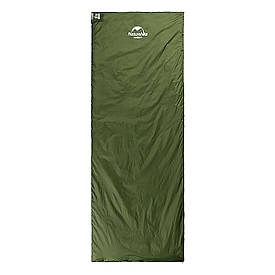 Спальник надлегкий Naturehike LW180 NH21MSD04 лівий, (15°C), p-p XL, темно-зелений