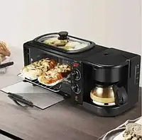 Многофункциональная сковородка 3в1 Zepline Электрическая печь + кофеварка + гриль