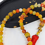 Чітки з каменя жовтого агату на 50 бусин, фото 3