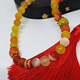 Чітки з каменя жовтого агату на 50 бусин, фото 5