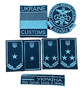 Шеврон Государственная таможенная служба Украины вышивка Ukraine Customs Шевроны на липучке ВСУ (вш-542-2)