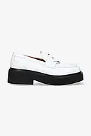 Urbanshop Шкіряні мокасини Marni Moccasin Shoe жіночі колір білий на платформі MOMS003904.P3731-white розмір:
