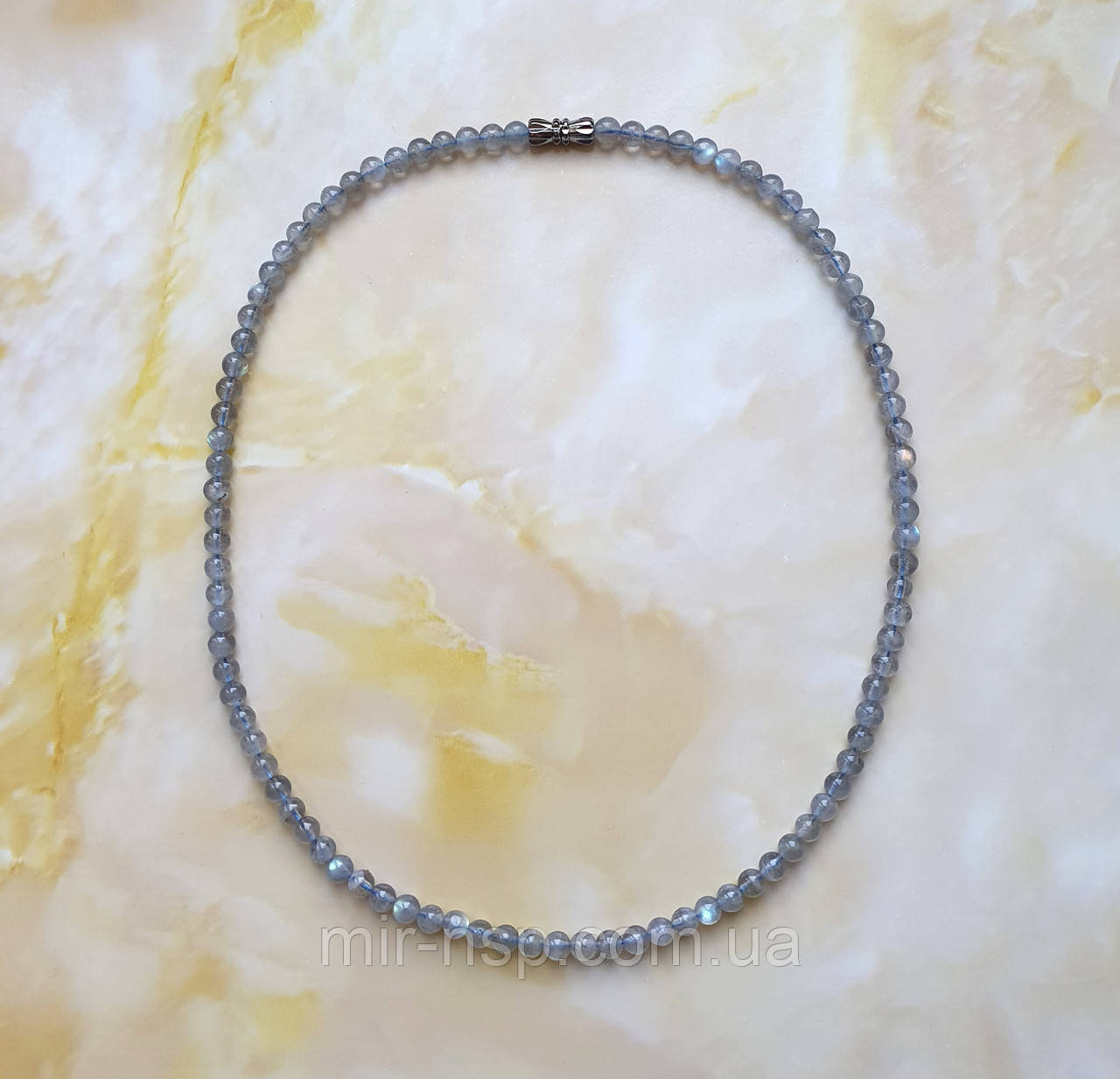 Чокер 100% натуральний Місячний камінь 4 мм довжина 40,5 см, фото 1