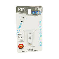 Переходник KIN KY-196 Lighting(M) => Jack 3.5mm(F)+Bluetooth, White