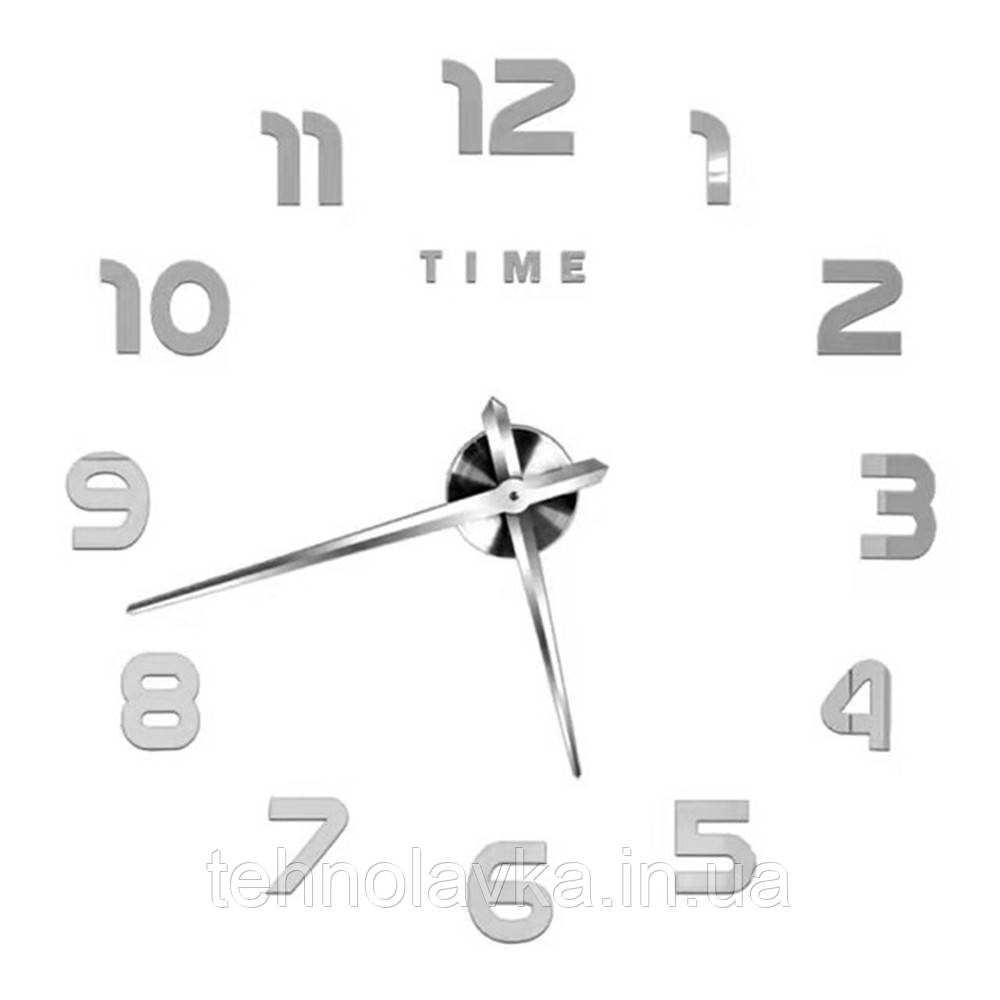Настінний 3D годинник ZH17520, 120 cm, Silver