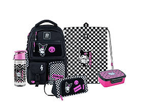 Шкільний набір Kite Kuromi (рюкзак+пенал+сумка+ланчбокс+пляшка) SET_HK24-2587M