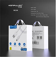 Сетевой зарядный кабель USB-MicroUSB Konfulon DC20 1м 4A h