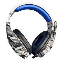 Ігрові навушники накладні геймерські провідні з мікрофоном BK-43 GS4 Білий камуфляж Ігрова гарнітура h