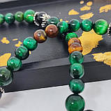 Чітки з оніксу, соколиного ока і тигрового ока на 50 бусин, фото 5