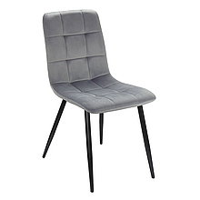 Стілець кухонний, офісний з м'якою спинкою F-1 світло-сірий велюр Fly