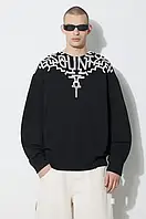 Urbanshop Бавовняна кофта Marcelo Burlon Graffiti Wings Comfort Crew чоловіча колір чорний з принтом