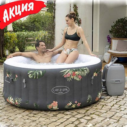 Надувний джакузі Bestway 60061 Lay-Z-Spa 170х66 см аеромасажний басейн СПА для дому 4 місний, фото 1