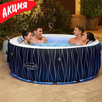 Надувний джакузі Bestway 60059 Lay-Z-Spa 196х66 см аеромасажний басейн СПА для дому 6 місний, фото 1