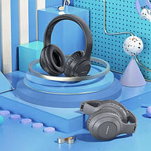 Бездротові Bluetooth навушники Borofone BO20 накладні з вбудованим мікрофоном для телефона Сірий, фото 5
