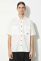 Urbanshop Бавовняна сорочка C.P. Company Cotton Rip-Stop чоловіча колір білий regular класичний комір