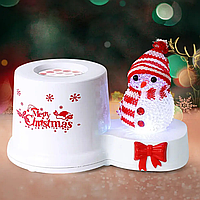 Новогодний ночник проектор Снеговик на подставке от USB. 1367-2 Праздничный ночник с подсветкой в детскую p