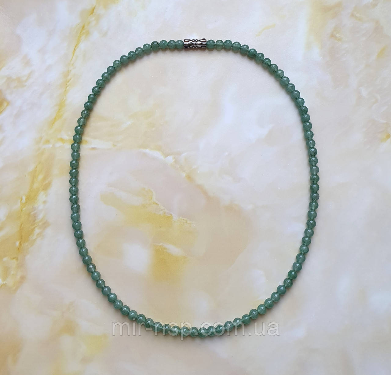 Чокер натуральний зелений авантюрин 4 мм довжина 41 см, фото 1