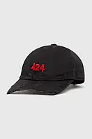 Urbanshop Бавовняна бейсболка 424 Distressed Baseball Hat колір чорний з аплікацією FF4SMY01BP-TE002.999