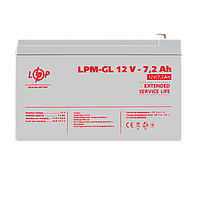Акумулятор гелевий LPM-GL 12V - 7.2 Ah p