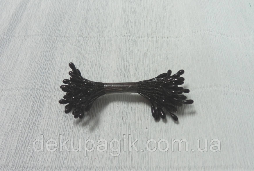 Тичинки для квітів-55, глянцеві Чорні двосторонні, фото 1