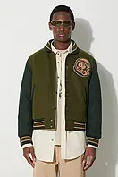 Urbanshop Куртка-бомбер Billionaire Boys Club Astro Varsity чоловіча колір зелений перехідна oversize B23402