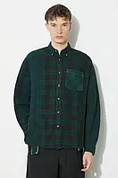 Urbanshop Бавовняна сорочка Needles Flannel Shirt чоловіча колір зелений relaxed комір button-down NS303