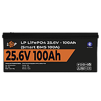 Аккумулятор LP LiFePO4 24V (25,6V) - 100 Ah (2560Wh) (Smart BMS 100А) с BT пластик для ИБП o