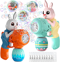 Bubble Guns Пістолети для мильних бульбашок 2 шт в комплекті із кроликами для дітей (генератор мильних бульбашок)