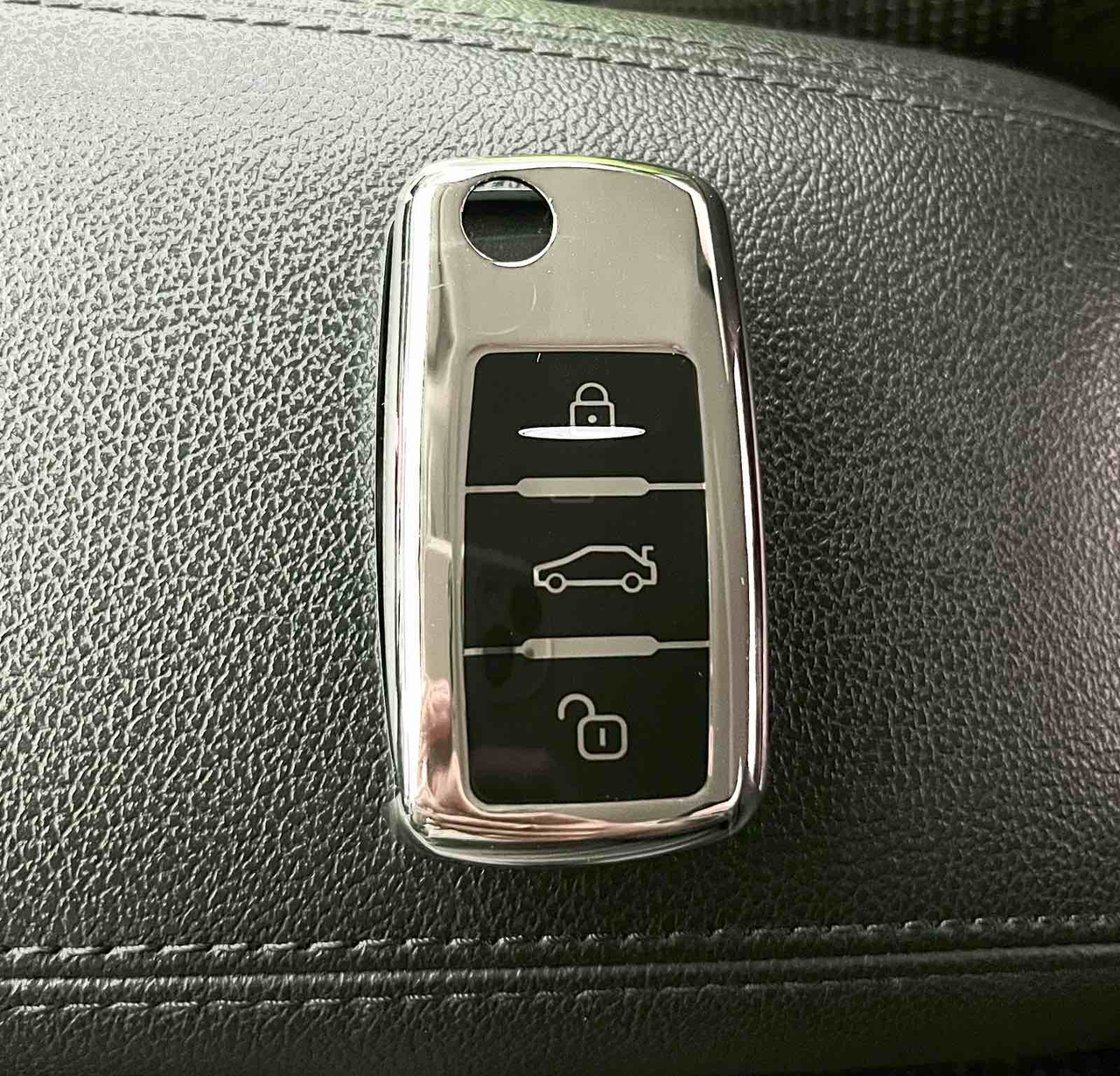 Чохол на авто ключі "Срібло" Volkswagen VW Polo Tiguan Jetta Passat Golf Beetle Candy T5 Up Eos Octavia A5