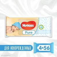 Влажные салфетки Huggies Pure 56 х 4 шт (5029053550121)